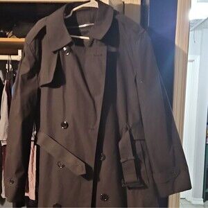 Garrison Collection‎ Men's Black All-Weather Belted Trench Coat 44R Pockets